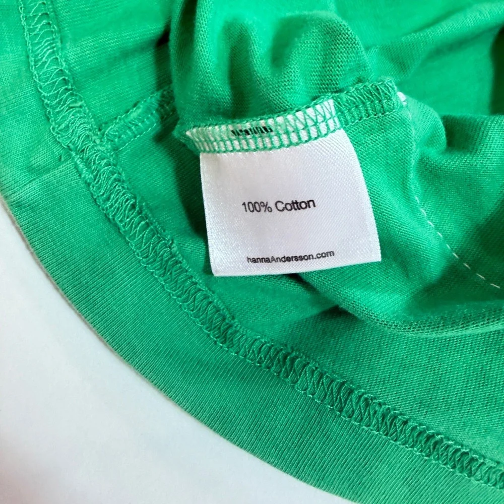 Hanna Andersson Dress Girls 140 Kelly Green Cap Sleeve Cotton Pocket Shift Dress
